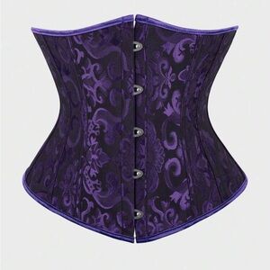 Elegant Purple Brocade Corset